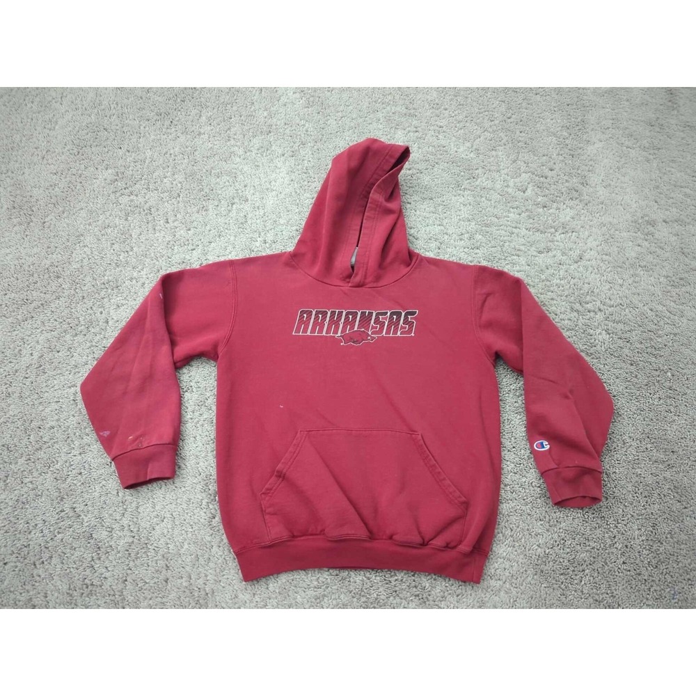 Arkansas Razorbacks Youth Hoodie Boys L 10-12 Pullover NCAA‎ Champion Red